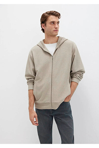 Mavi με κουκούλα Μπεζ φούτερ με φερμουάρ Loose Fit / Χαλαρή Άνετη Κοπή 0S10520-70154