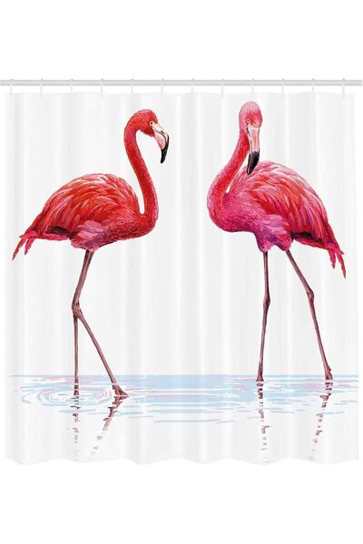 SULFAR مجموعة ستائر حمام من القماش المزهر مع 12 خطافًا، مقاومة للماء، 180×180...