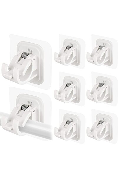 Codoule Gipolat 8-Pack Self-Adhesive No-Drill Curtain Rod Brackets, Adjustabl...