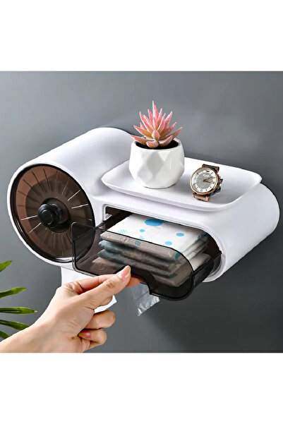 SUPER TRENDS SUPER TRENDS® Multifunctional Toilet Paper Holder with Storage Box, White