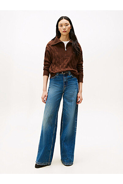 Tommy Hilfiger Half-Zip Cable Knit Soft Wool Sweater