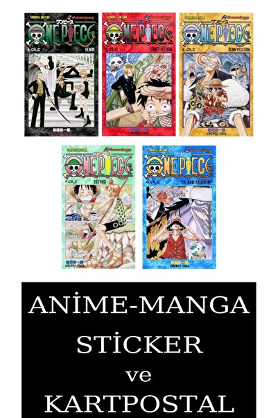 One Piece 6-7-8-9-10 Manga Seti (5 KİTAP) / Anime-Manga Sticker ve Kartpostal