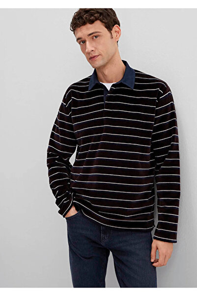 Mavi Striped Polo Neck Brown Men's Sweatshirt M0S10470-89103