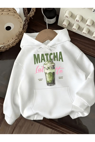 LAVİTTA هودي نسائي من ماتشا مطبوع