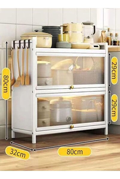 KEKE 3-Tier Stackable Organizer Cabinet with Doors