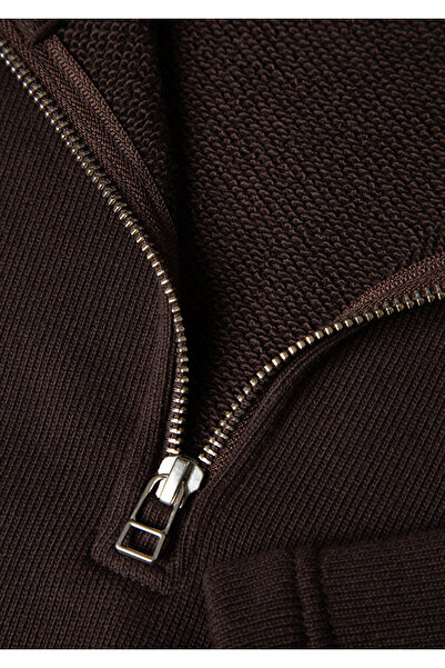 Mavi Мъжка кафява суитшърт с половин цип 0S10519-89103