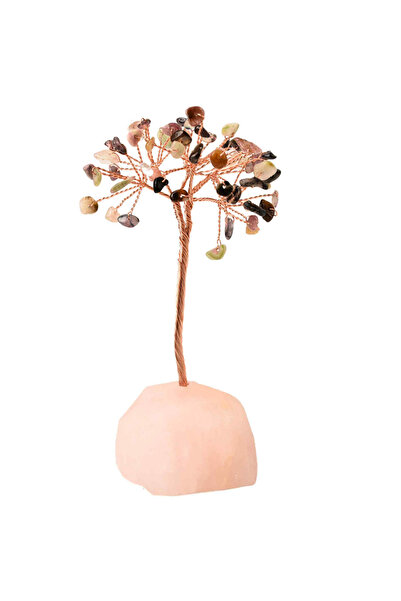 craftmystic Copac de 10-11 cm din cristale de turmalină colorată cu bază de c...