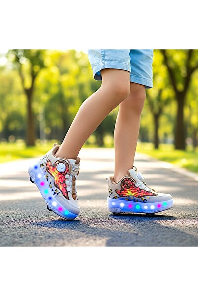 RGV Lights On-Off Button Children's Roller Skates, Comfortable Sports Shoes with Orthopedics 4-Wheel Roller Skates
