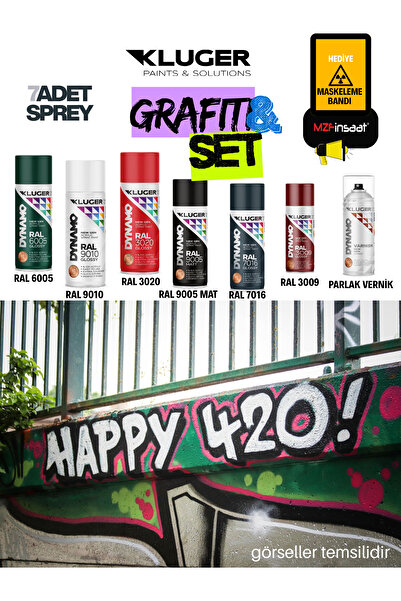 MZF Kluger Graffiti-Grafiti-Duvar-Beton-Ahşap-Plastik-Demir-Metal Sprey Boyam...