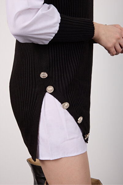 By Özge Ulaş Knitwear Sweater Shirt Combination Double Product