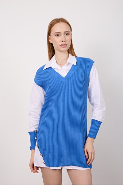 By Özge Ulaş Knitwear Sweater Shirt Combination Double Product