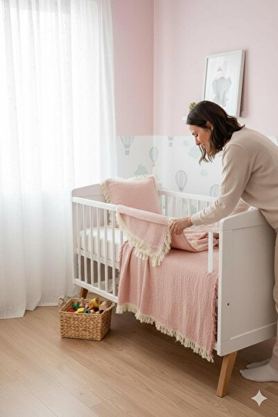 DNRYSL Premium Rose 4-Layer Muslin Baby Blanket, 160X220 Blanket Cover Soft, Breathable, Natural Cotton