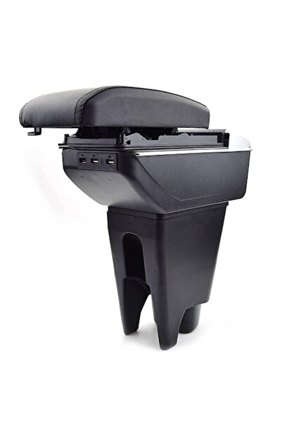 AVR Armrest for Peugeot 107, AVR® model 7H — black faux leather with USB ports