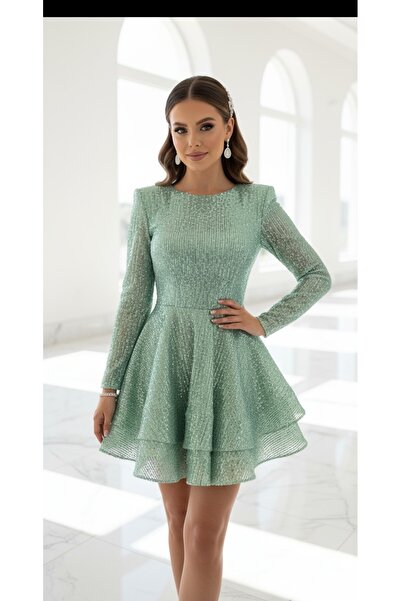 VELİSİA Payetli mini abiye elbise parti elbisesi