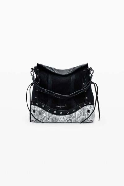 Desi Medium convertible backpack with snake pattern