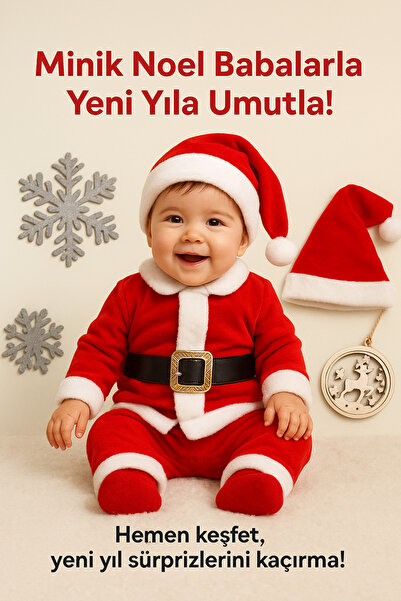 Sm Giyim Bebek Ve Çocuklar İçin Noel Baba Kostüm Yeni Yıl Yılbaşı Kıyafeti
