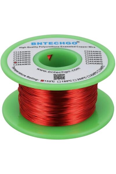 BNTECHGO سلك مغناطيسي 28 AWG - سلك نحاسي مطلي - سلك لف مغناطيسي مطلي - 4 أونص...