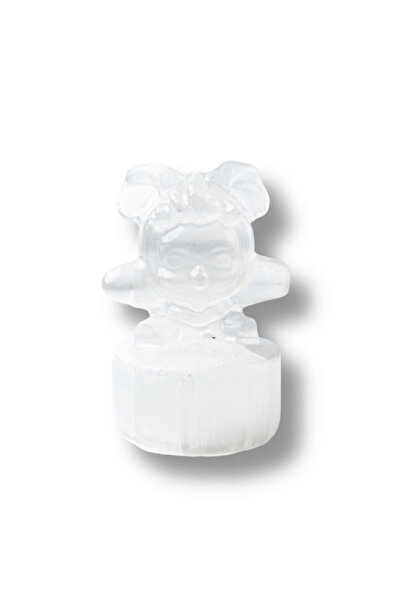 craftmystic Figurină fetiță din selenit marocan cu suport - Sculptură decorat...