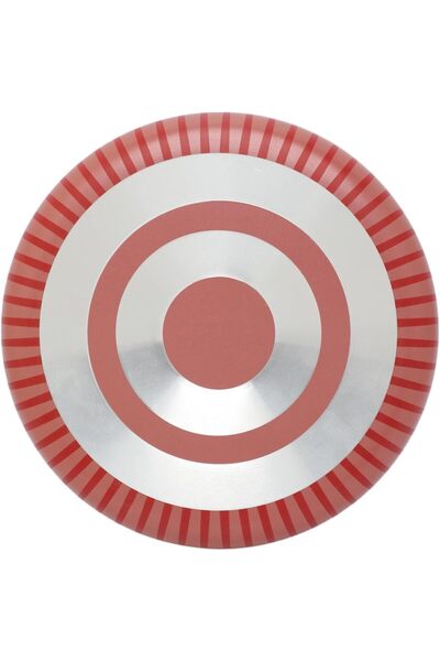 Bester Non-Stick Striped Round Oven Baking Tray with Flat Base, Red/Black, 5 x 24 cm