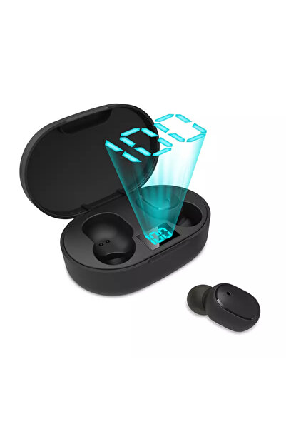 OEM TWS E6S Bluetooth Headphones, LED Digital Display, HI-FI Sound, IPX5, Microphone, Bluetooth 5.4, Black