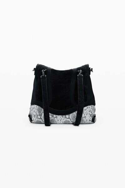 Desi Medium convertible backpack with snake pattern