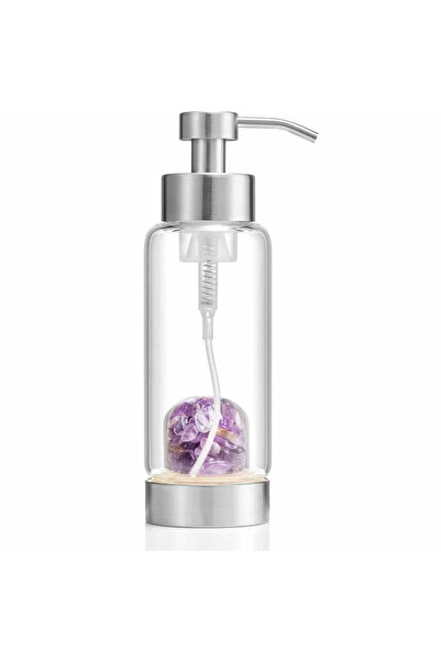 craftmystic Διανομέας σαπουνιού από ανοξείδωτο ατσάλι με κρυστάλλους αμέθυστο...