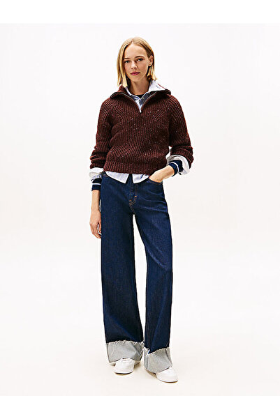 Tommy Hilfiger Logo Half-Zip Jumper with Wool