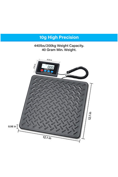 Uniwet UNIWEIGH Postal Scales, 440 lbs x 10 g Digital Postal Scale 200Kg