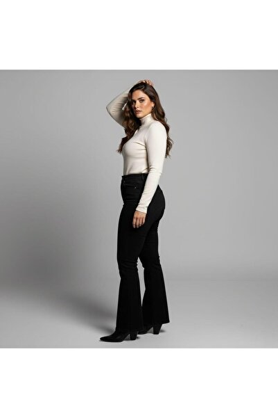 Işşıl 715-Plus Size Flared Stretch Denim Pants