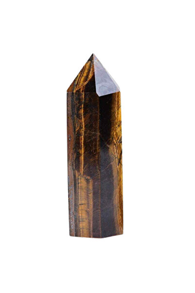 craftmystic Turn de cristal hexagonal cu ochi de tigru de 10-11 cm pentru vindecare, piatră, pentru meditație