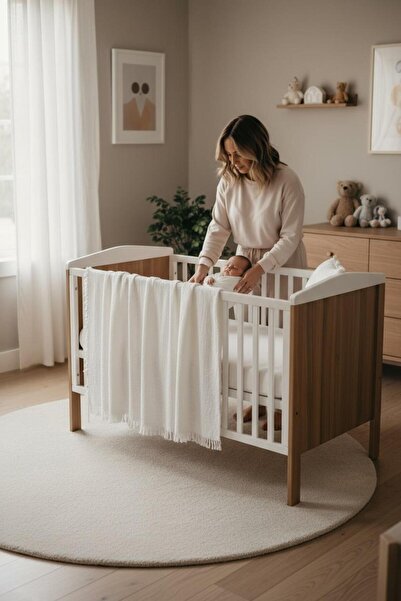 DNRYSL Premium Natural 4 Layer Muslin Baby Blanket, 160X220 Blanket Cover, Breathable, Natural Cotton