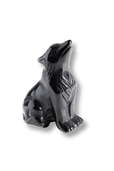 craftmystic Figurină Lup Obsidian, 5 cm - Protector Energetic și Suport pentru Transformare