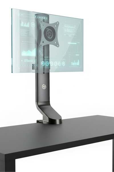 NPO STD2101B 17 بوصة - 32 بوصة متوافق مع معيار VESA 180 ° حامل شاشة فردي مع إدارة الكابلات وقابل لتعديل الارتفاع