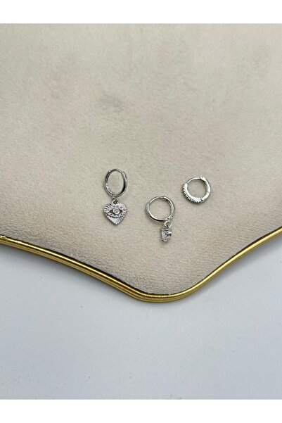 MyladyAccessoriess Eye Heart Set Earrings (Steel)