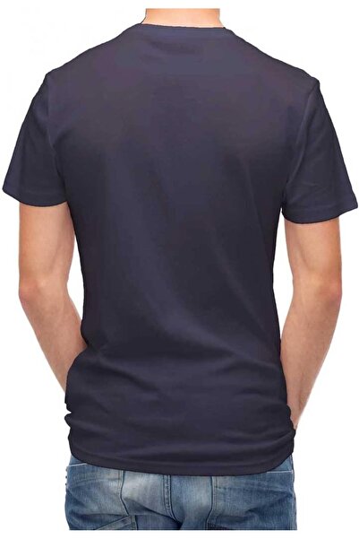 Pure Infinity Men’s 100% Cotton Crew Neck Basic T-Shirt – Navy Blue