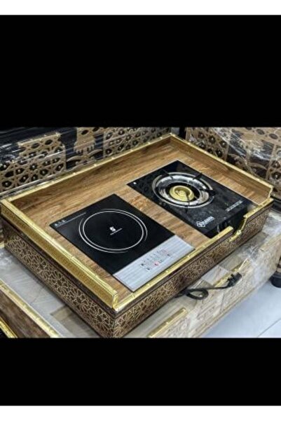 Nakheel شواية محمولة مع شعلات كهربائية وغازية، وأدوات تحكم باللمس