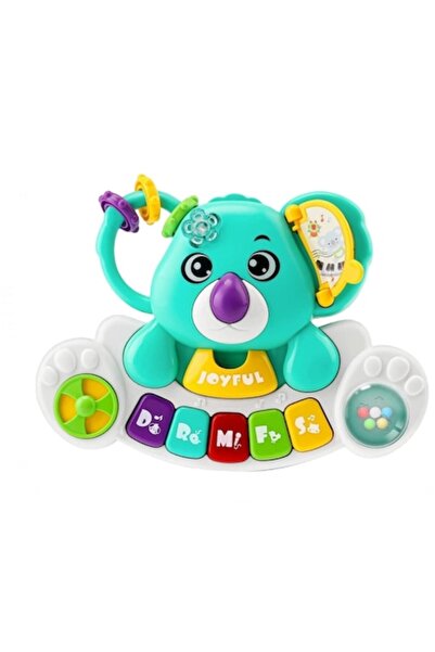 iTin 4 in 1 interactive baby toy, musical organ with lights and sounds, koala bear, turquoise
