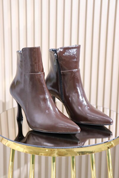 DERİ KABUSU Shiny Heel Women's Boots 194