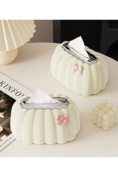 selvi wear Stylish Decorative Napkin Box with Ribbon Detail – Tabletop Napkin Holder