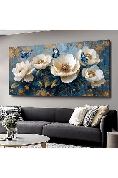 Emoda home Trove لوحة فنية جدارية من قماش الزهور (60×120 سم مؤطرة) - لوحة نباتية كبيرة لغرفة النوم والمكتب