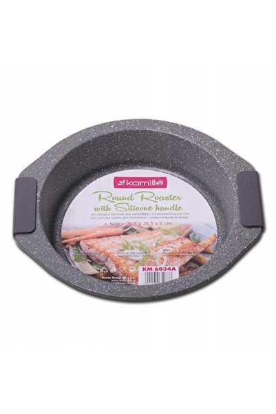 Kamille baking tray, 26.5x28.5x6 cm, marble, gray