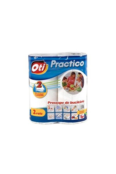 Oti Prosoape de bucătărie Practico, 2 straturi, 2 role, albe