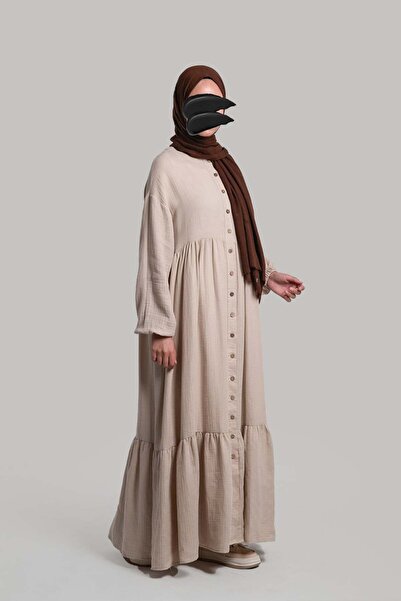 Emare Φόρεμα μουσελίνας με κουμπιά σε όλο το μήκος