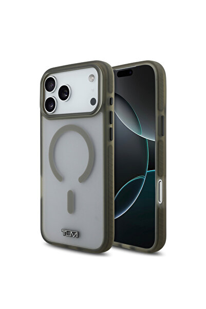 TUMI iPhone 17 Pro Max Compatible Case Original Licensed M-Safe Featured Frosted Transparent Cover Khaki