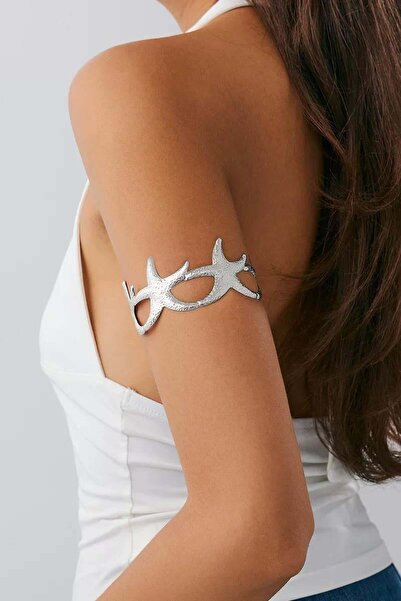 TAKIŞTIR Silver Color Star Figured Design Bracelet Arm Accessory