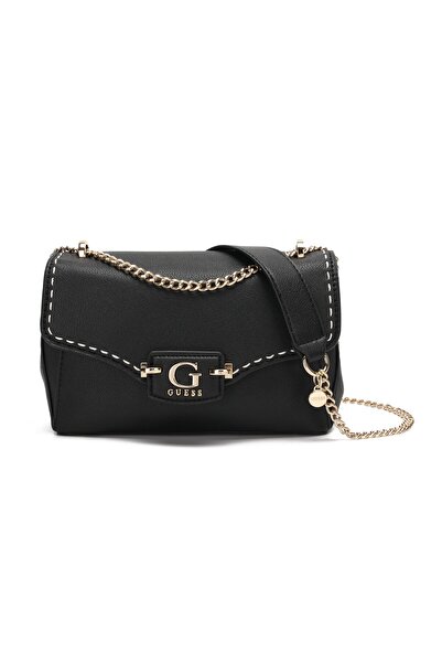 Guess Basic Black Flap Shoulder Bag, Women's Bag,25x8x16cm