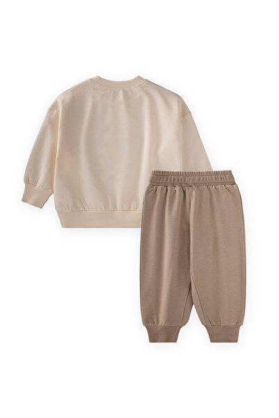 Cigit Sweatshirt Set 1-7 Years Old Ecru S Mink