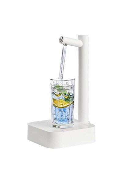 Promass موزع مياه سطح المكتب - مضخة زجاجات ذكية للطاولة مع 7 مستويات كمية (أبيض)