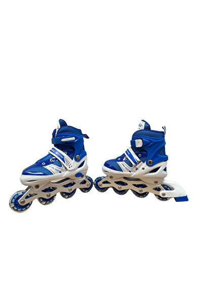 Krista Kids roller skates R03AM, light-up silicone wheels, adjustable sizes 31 - 34, blue S