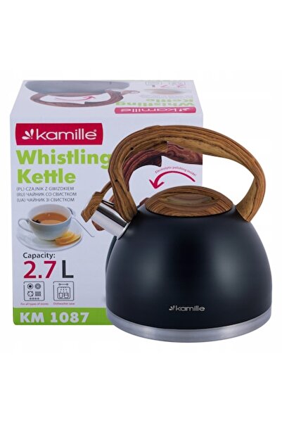 Kamille Fierbător cu fluierat KM-1087, oțel inoxidabil, capacitate 2,7 l, com...